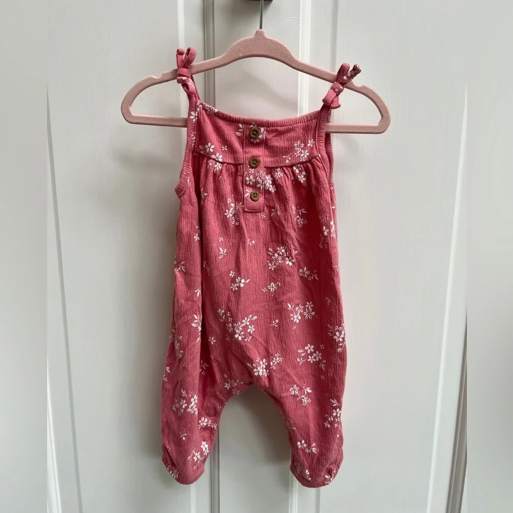 Carter’s 3M Pink and White Floral Girls Jumpsuit